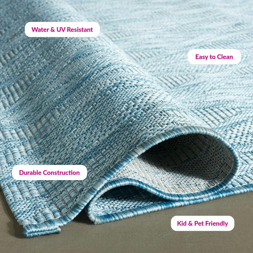 Courtyard August Indoor/Outdoor Rug, Turquoise