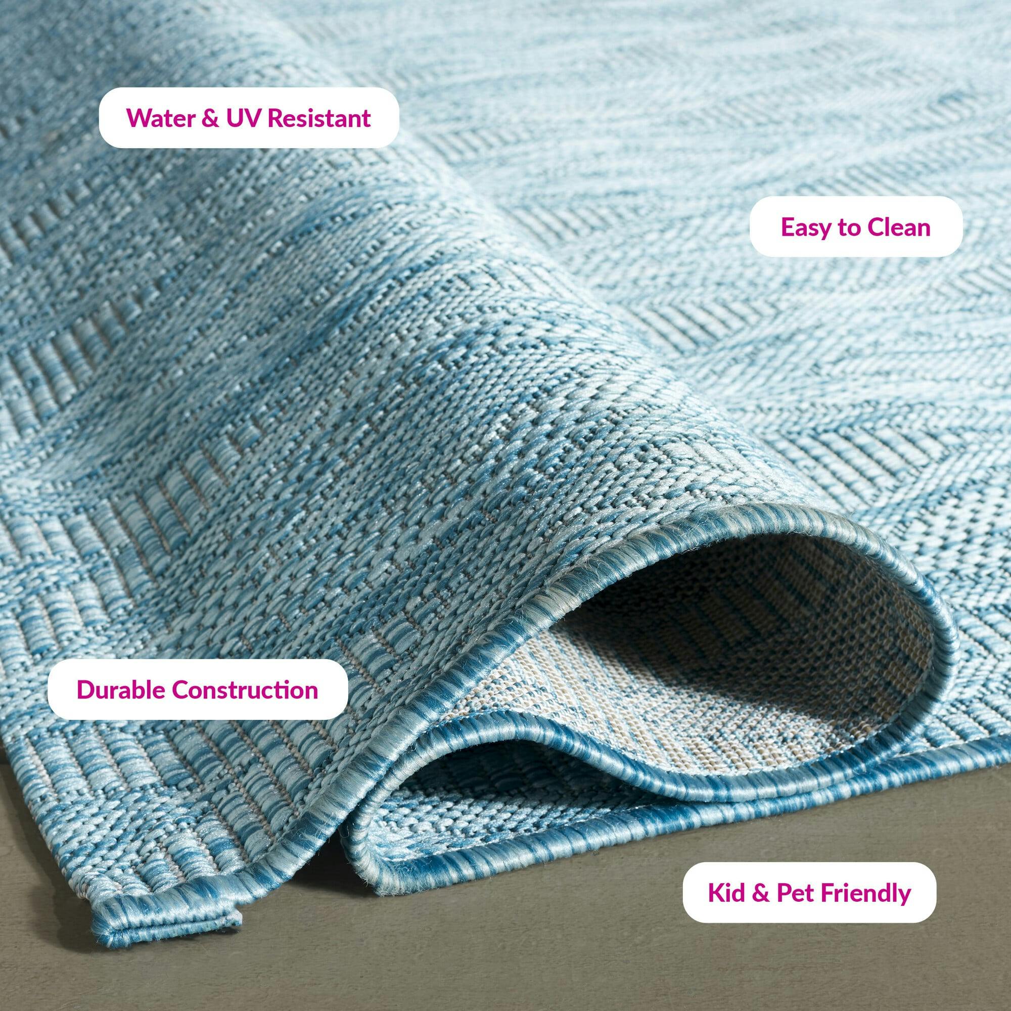 Courtyard August Indoor/Outdoor Rug, Turquoise