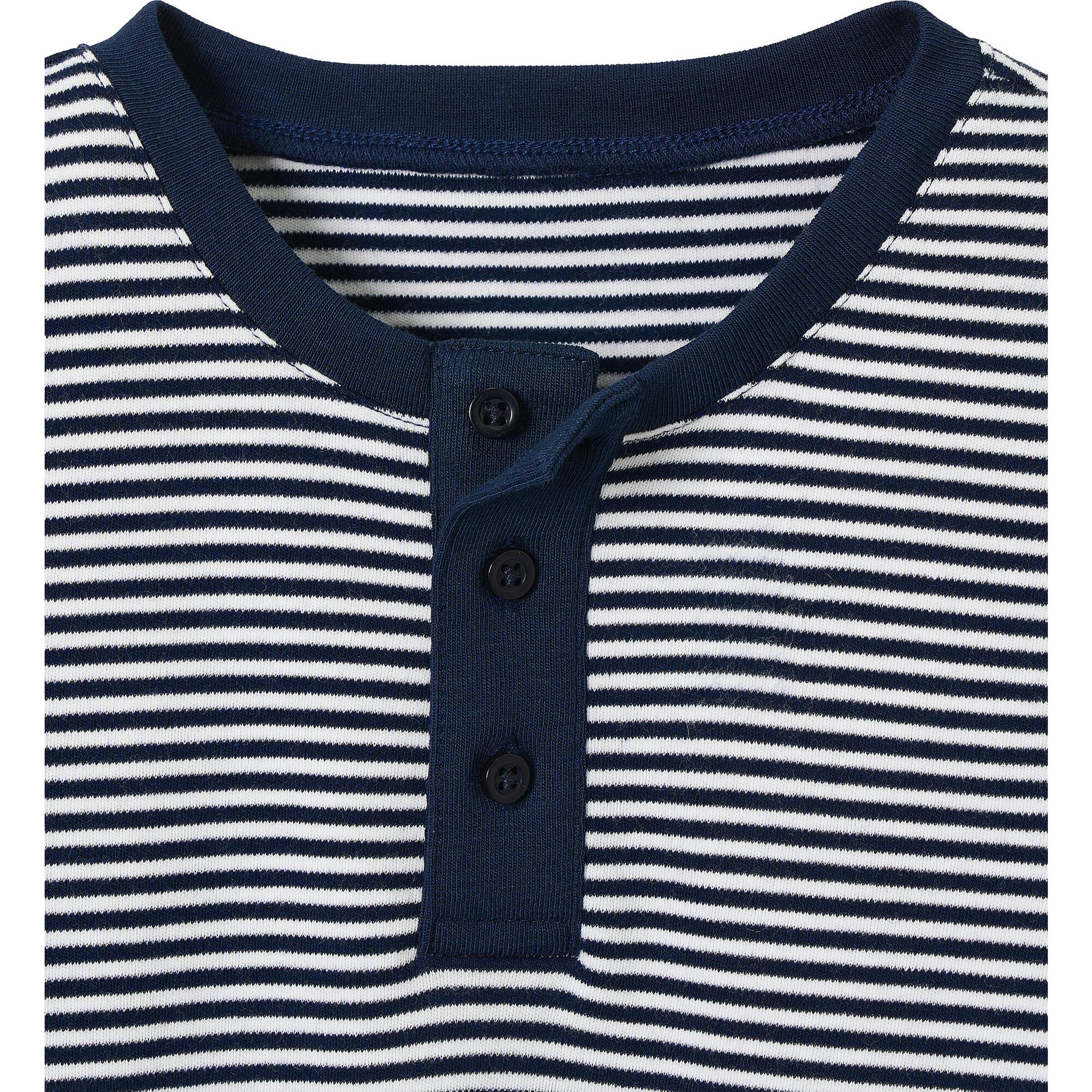Kid's Pima Snug Fit Pajama Short Set in Blue Stripes