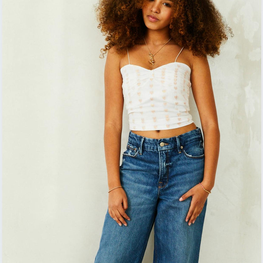 Liot Lurex Heart Tie Back Top - Winter White