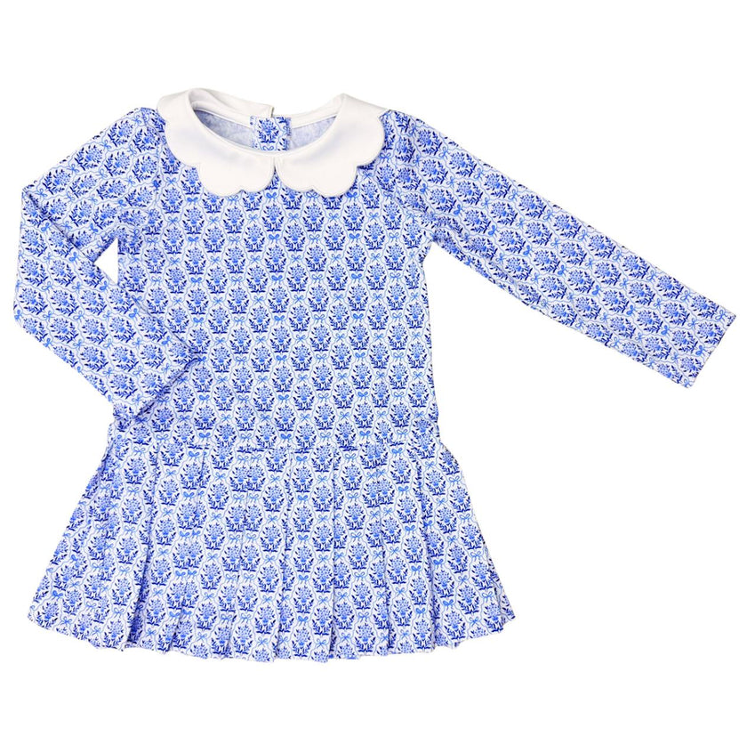 Claire Dress Blueberry Bow