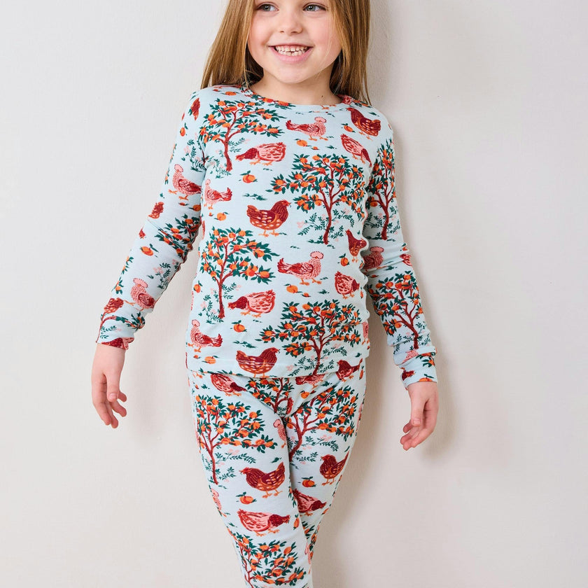 Hen House - Kids PJ Set - Soft Blue