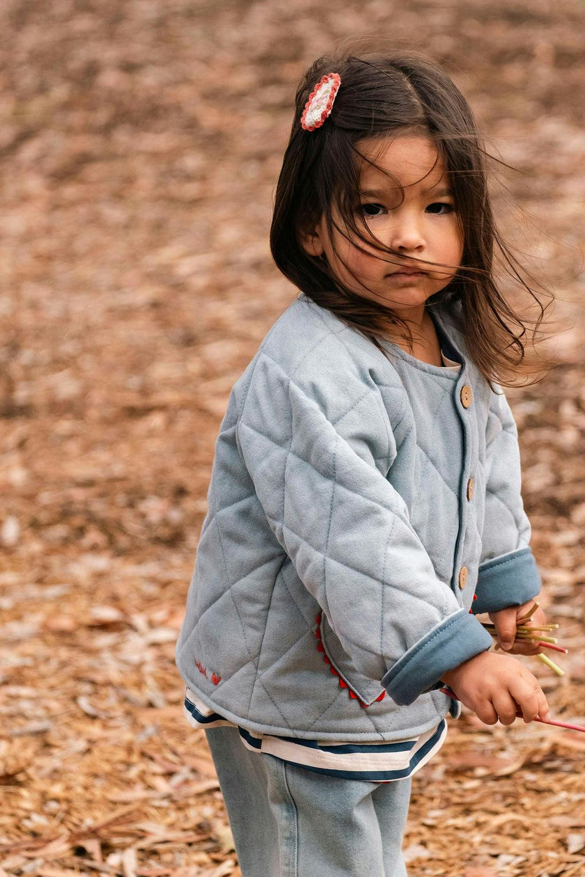 Quilted Jacket in Denim Darling