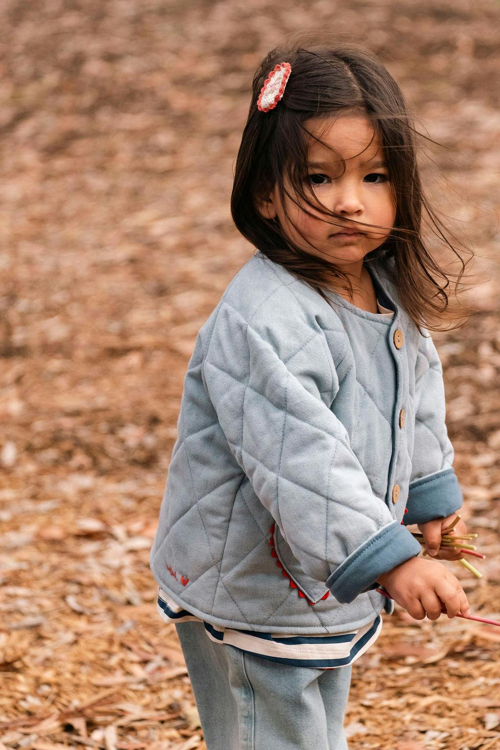 Quilted Jacket in Denim Darling