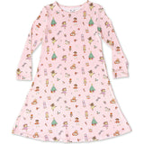 Nutcracker Pink Bamboo Girls' Long Sleeve Dress