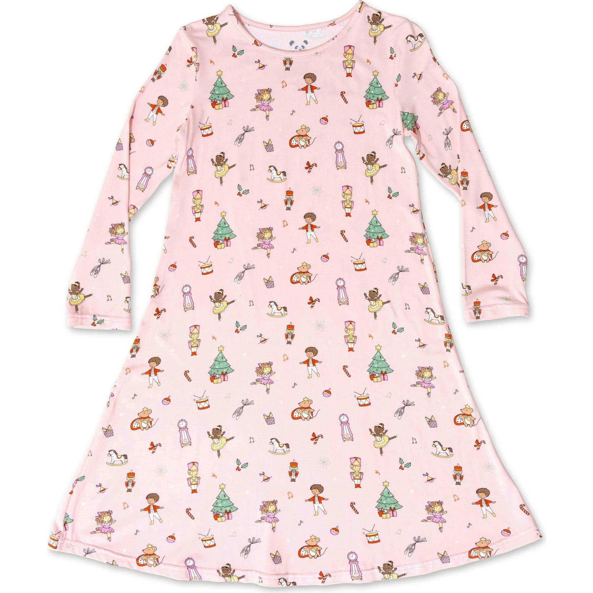 Nutcracker Pink Bamboo Girls' Long Sleeve Dress