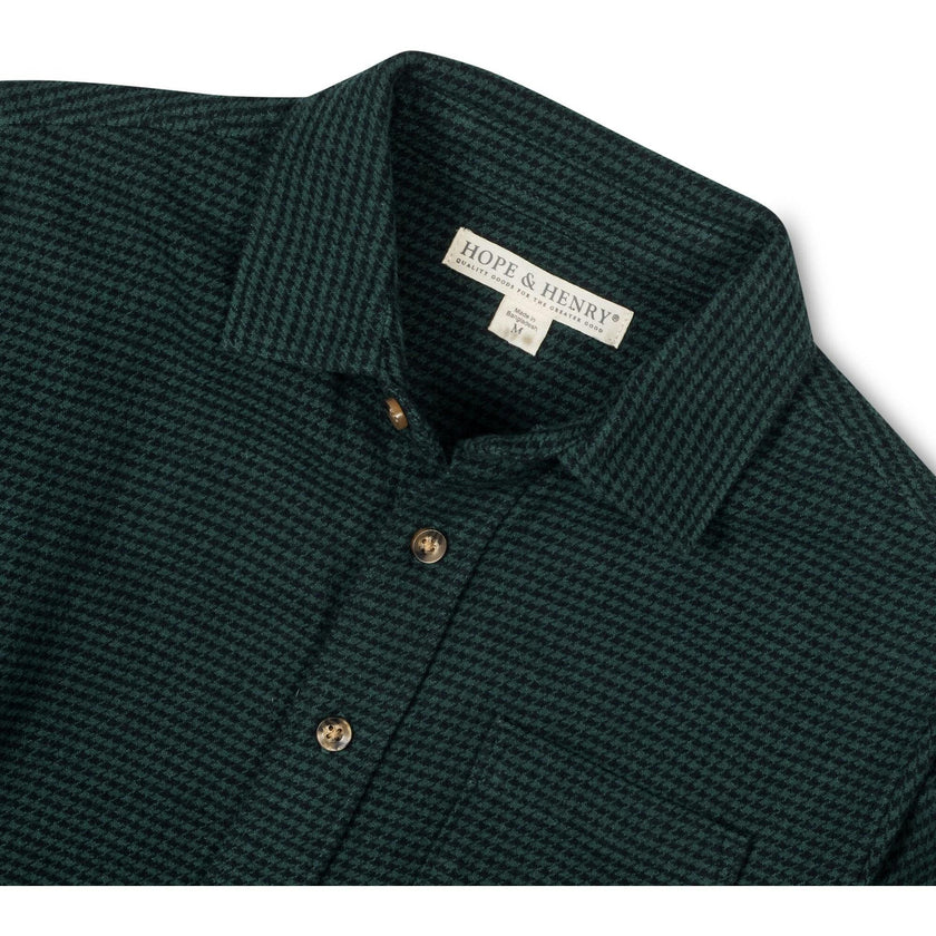 Organic Long Sleeve Flannel Button Down Shirt, Green