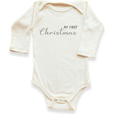 My First Christmas Organic Baby Bodysuit Long Sleeve