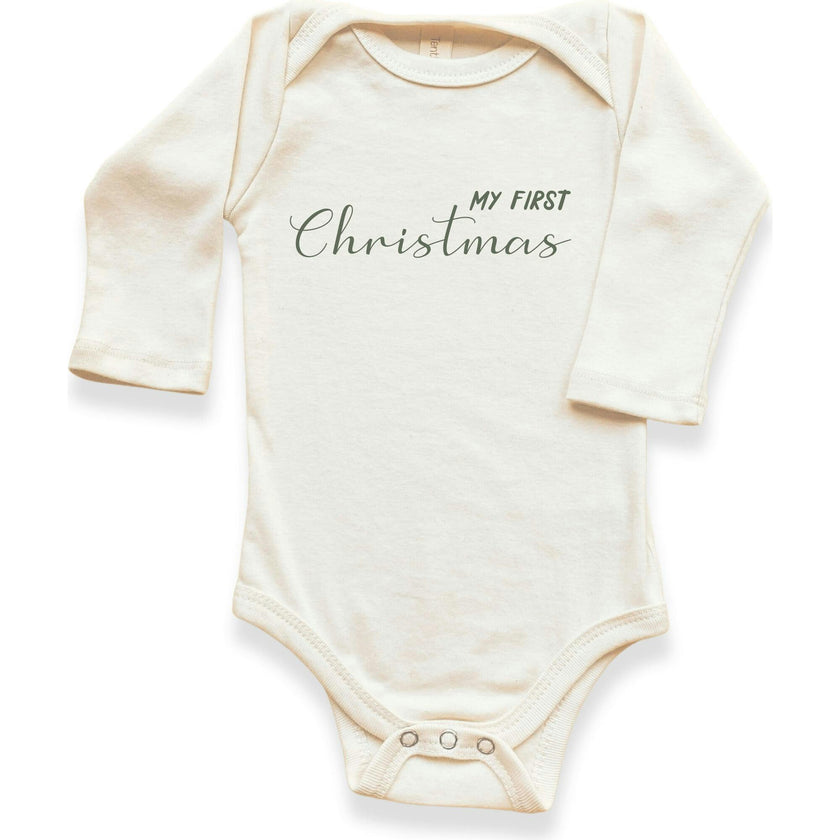My First Christmas Organic Baby Bodysuit Long Sleeve