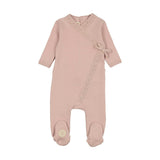 Knit Twist Footie Rose Smoke