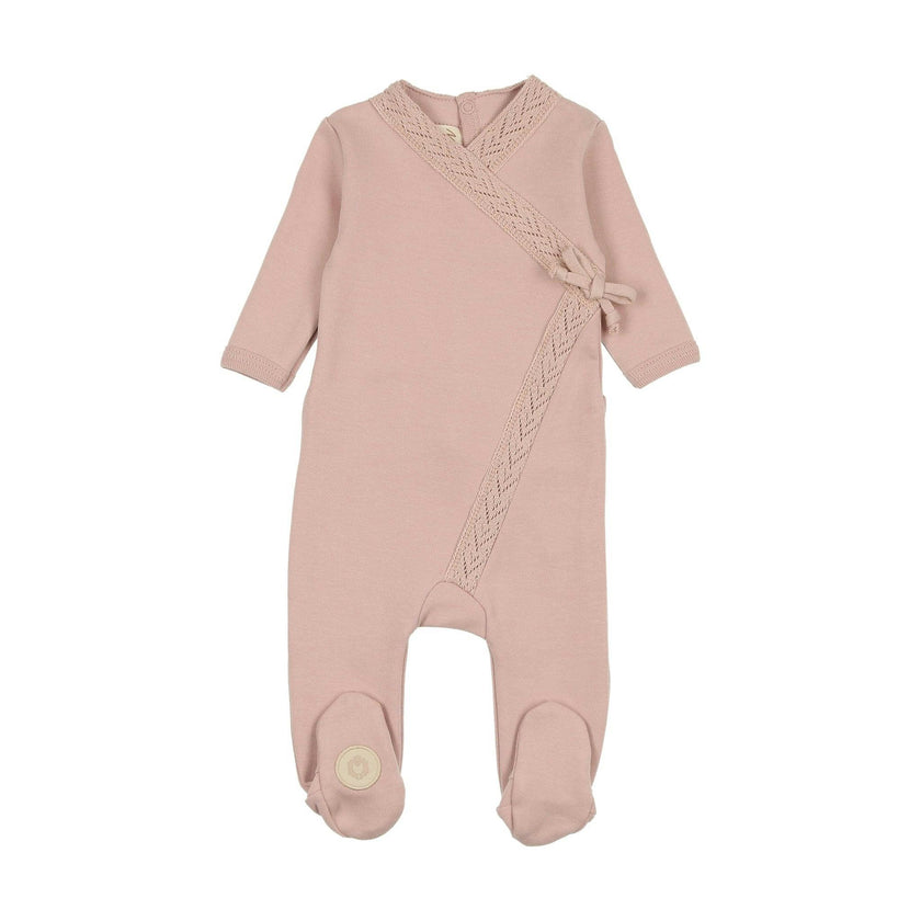 Knit Twist Footie Rose Smoke