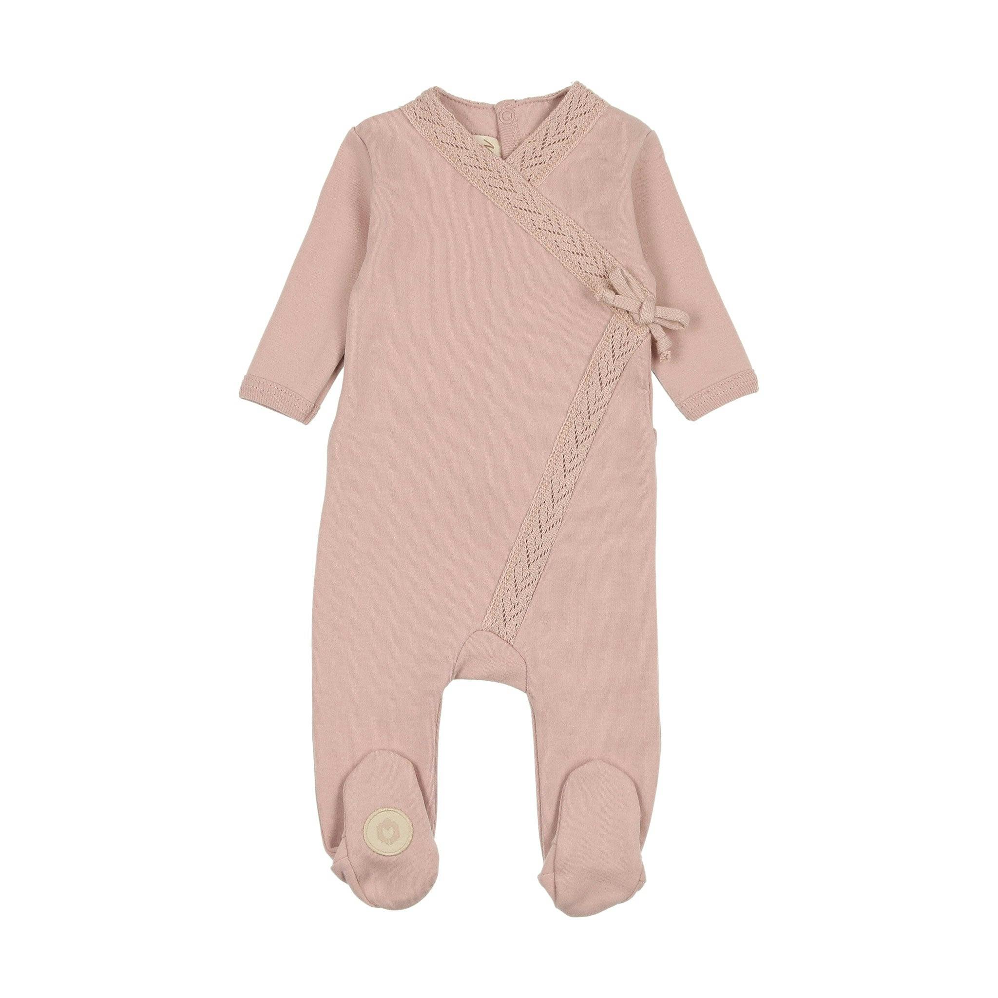 Knit Twist Footie Rose Smoke