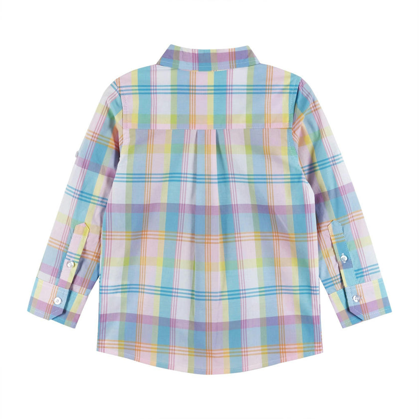 White Plaid Pastel Double-Sided Shirt