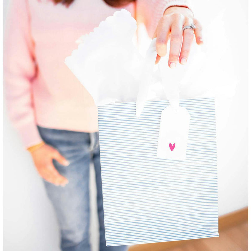 Blue Painted Stripe Gift Bag