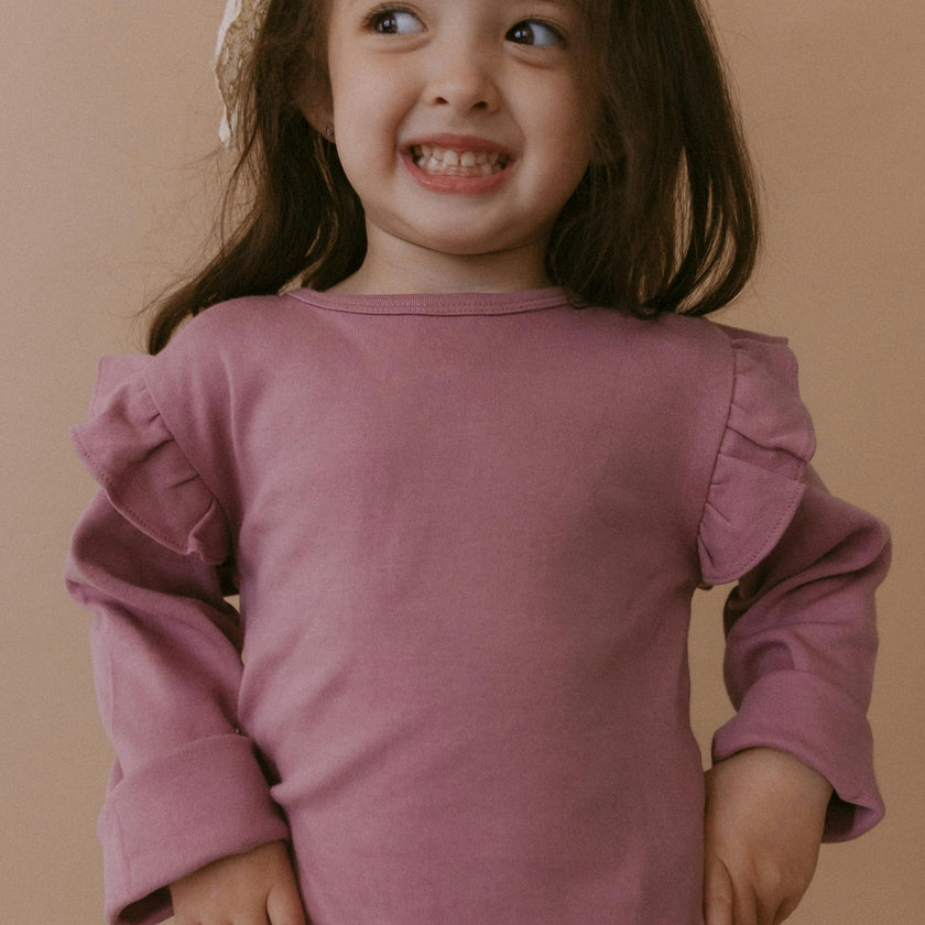 Organic Ruffle Long Sleeve Top Set of 2