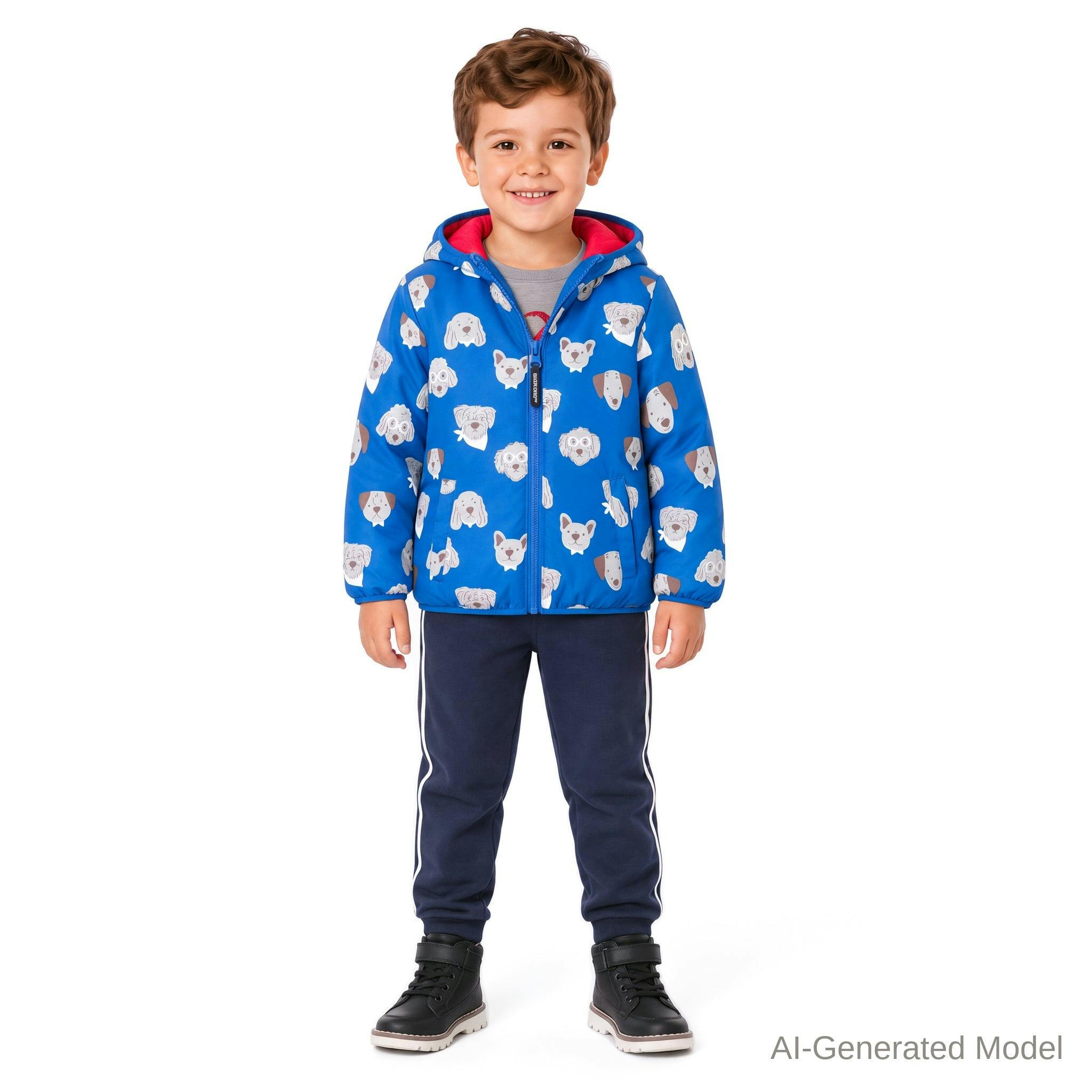 Reversible Color-Changing Puffer Jacket | Dog Print