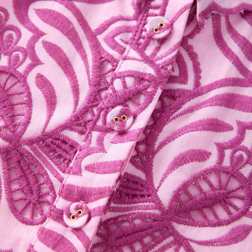 Alora Embroidered Mini Dress