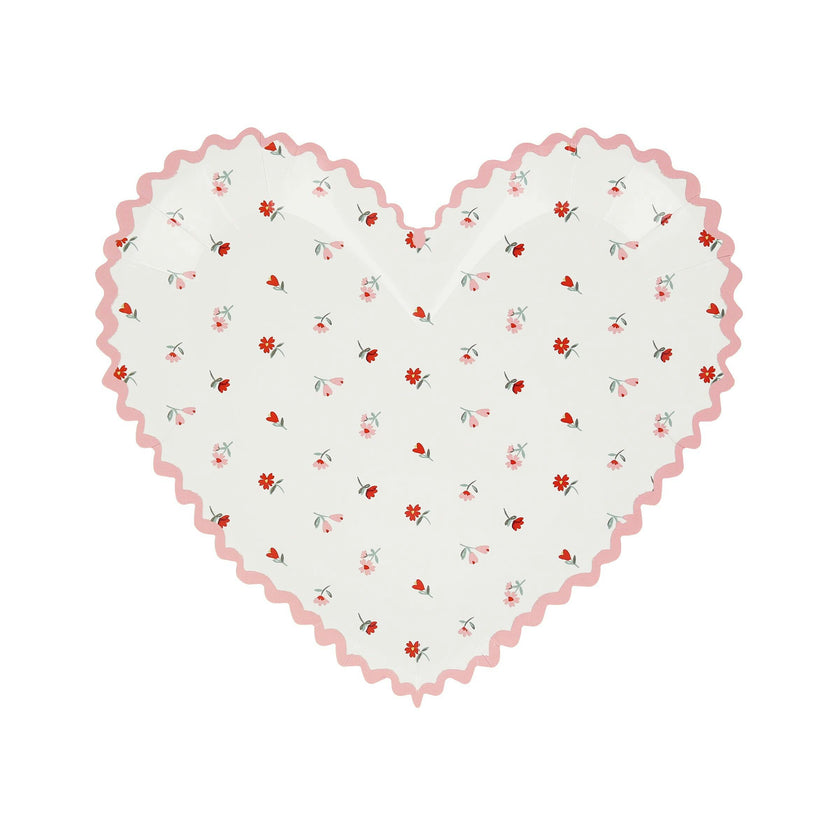 Vintage Rose Heart Plates