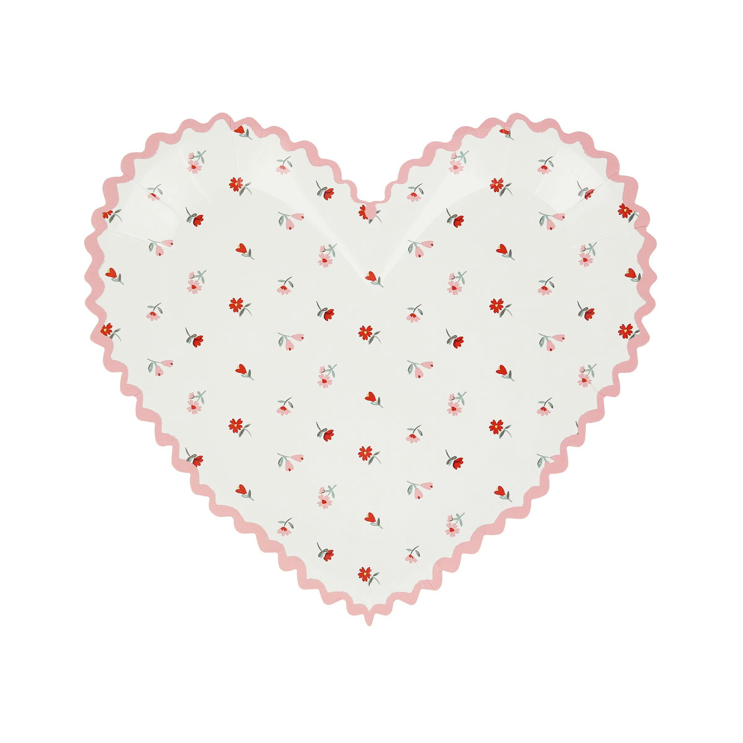 Vintage Rose Heart Plates