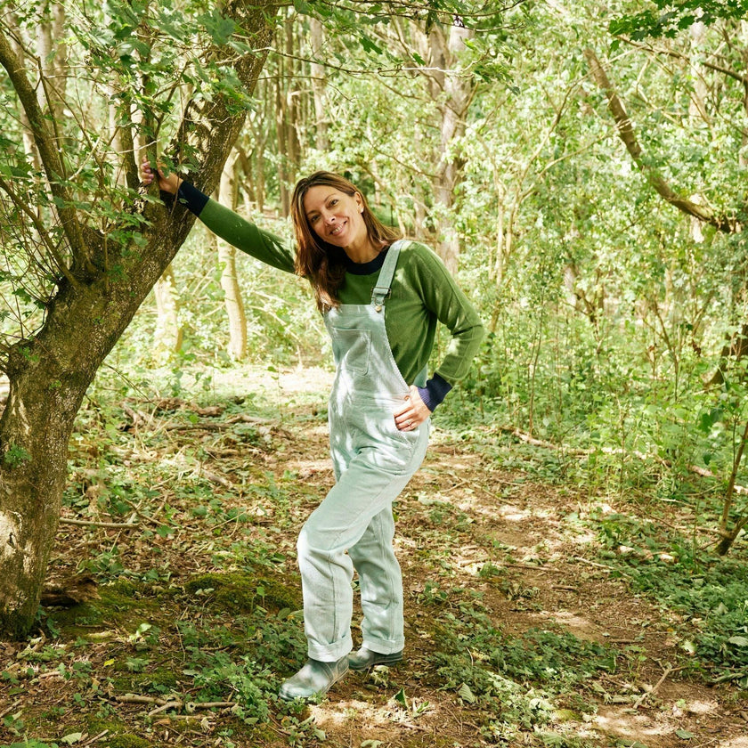 Adult Mint Chunky Cord Overalls
