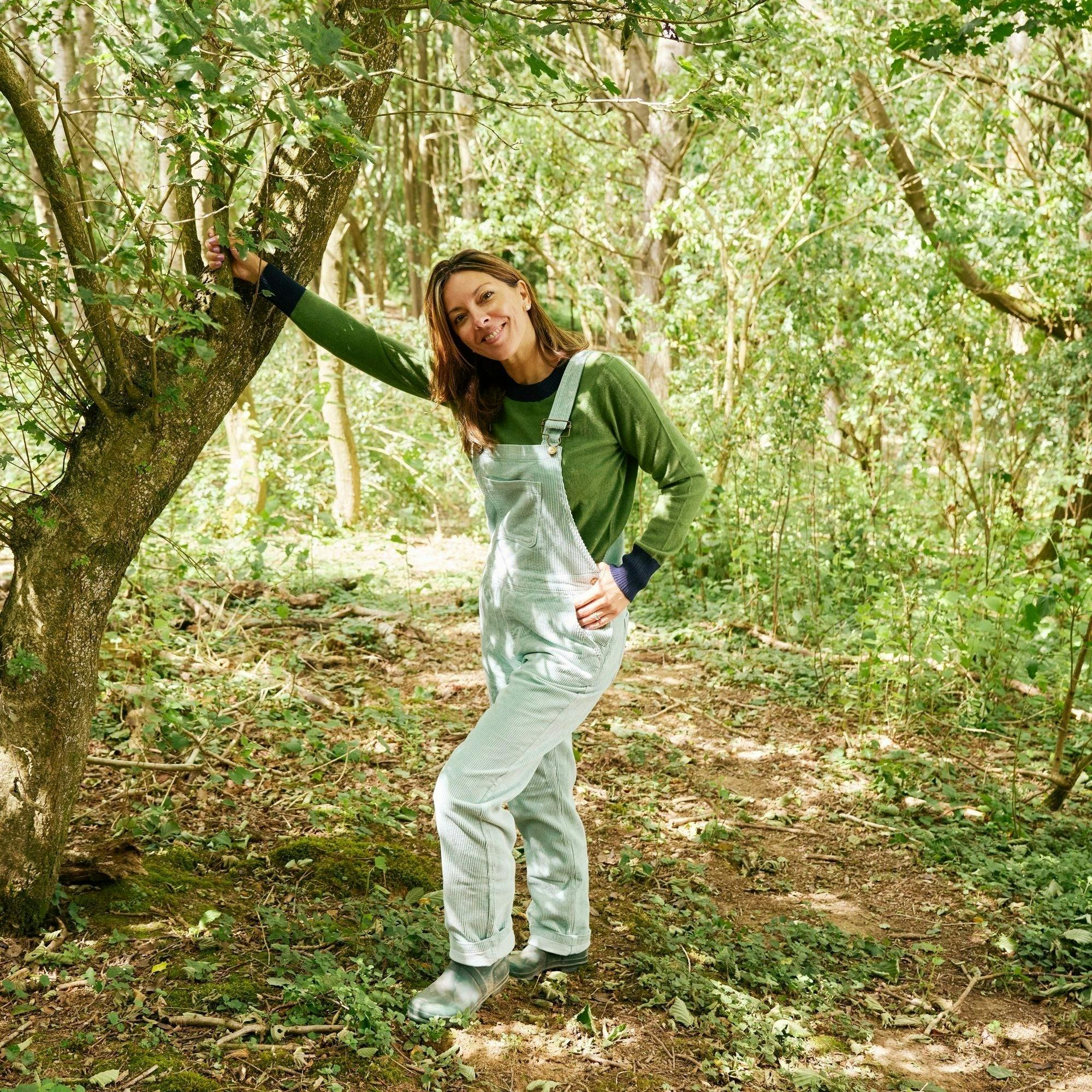Adult Mint Chunky Cord Overalls