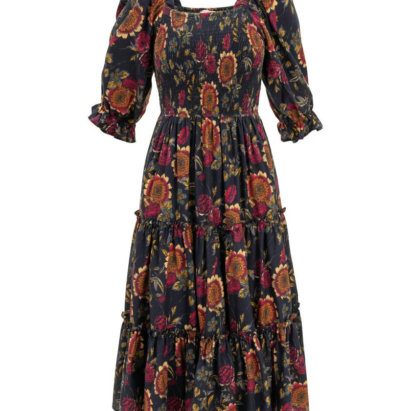 Madeline Dress in Moody Sunflower