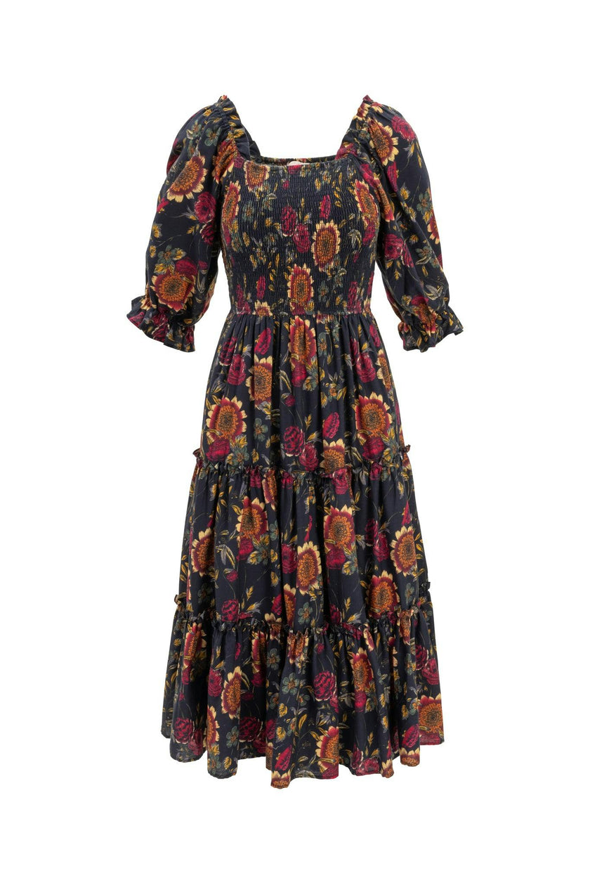 Madeline Dress in Moody Sunflower