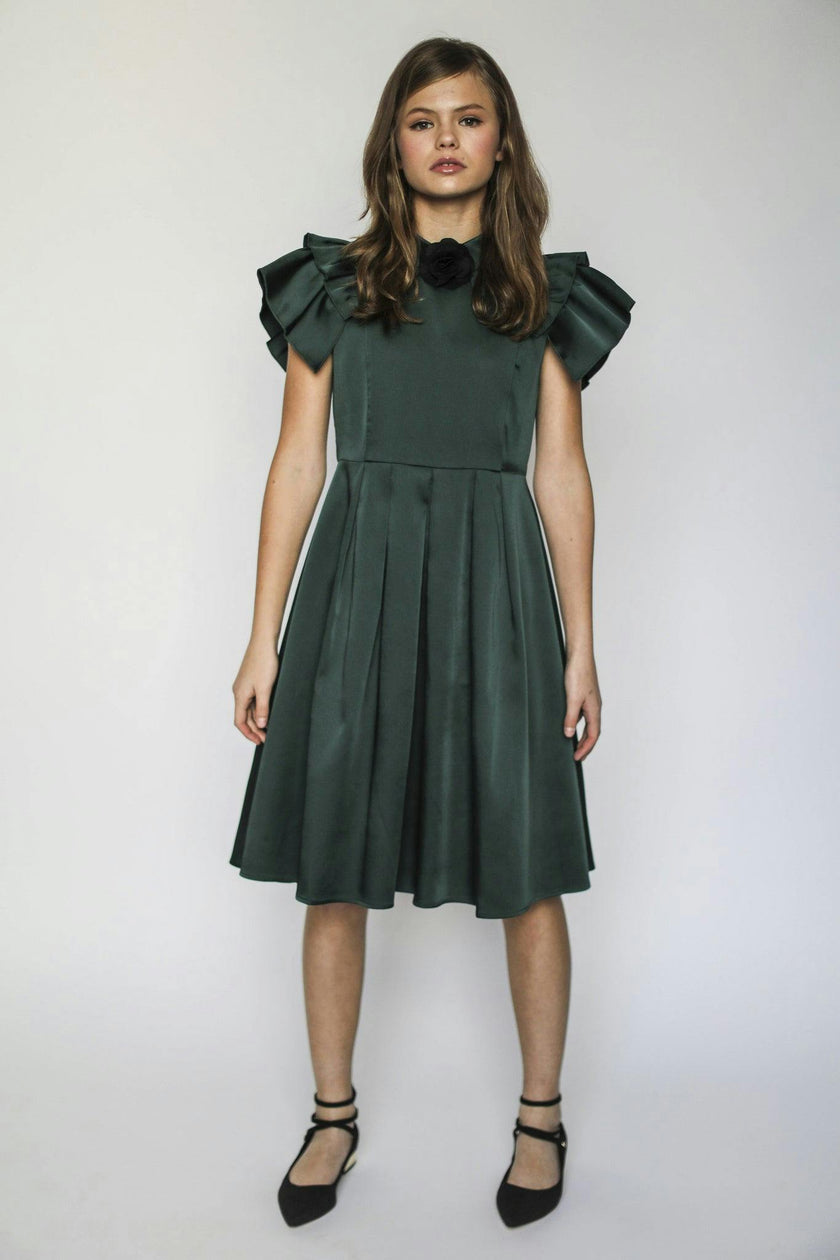 Rosalind dress (hunter green)