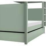 Universal Twin Storage Trundle Bed in Light Sage