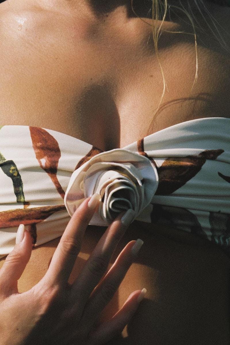 Rosa Bandeau Bikini Top