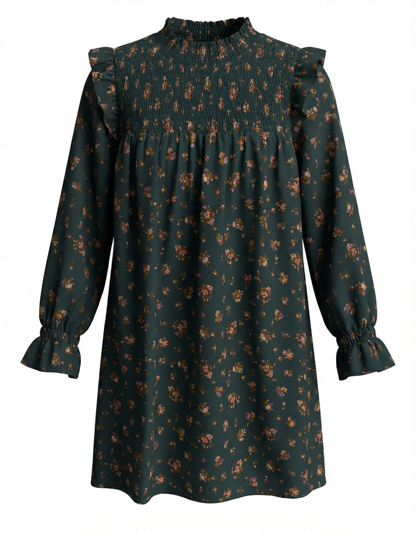 Lottie Dress Evergreen Vintage Floral