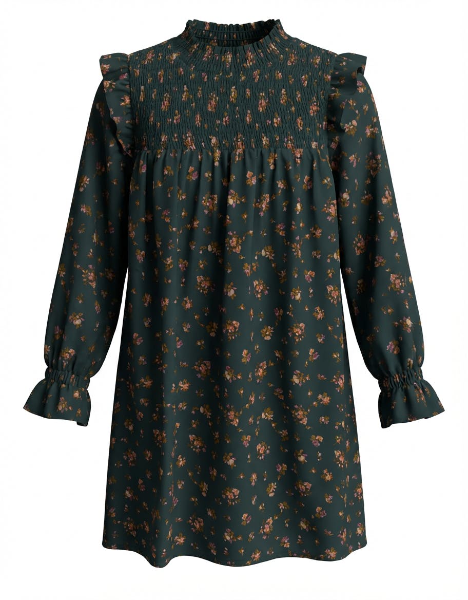 Lottie Dress Evergreen Vintage Floral