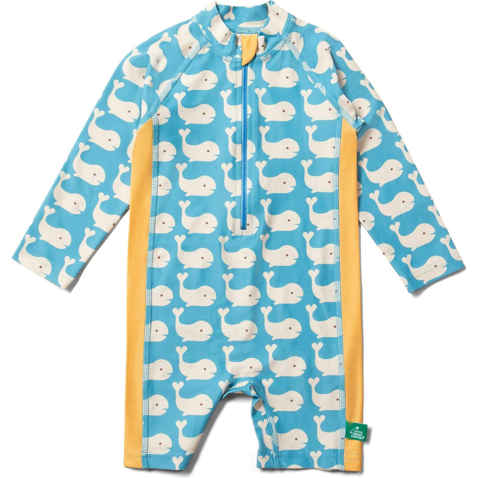 Blue Whales UPF 50 Recycled Sunsafe Sunsuit, Blue