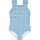 girls azul tile ruffle strap one piece