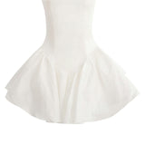 White Ladera Halter Flared Dress