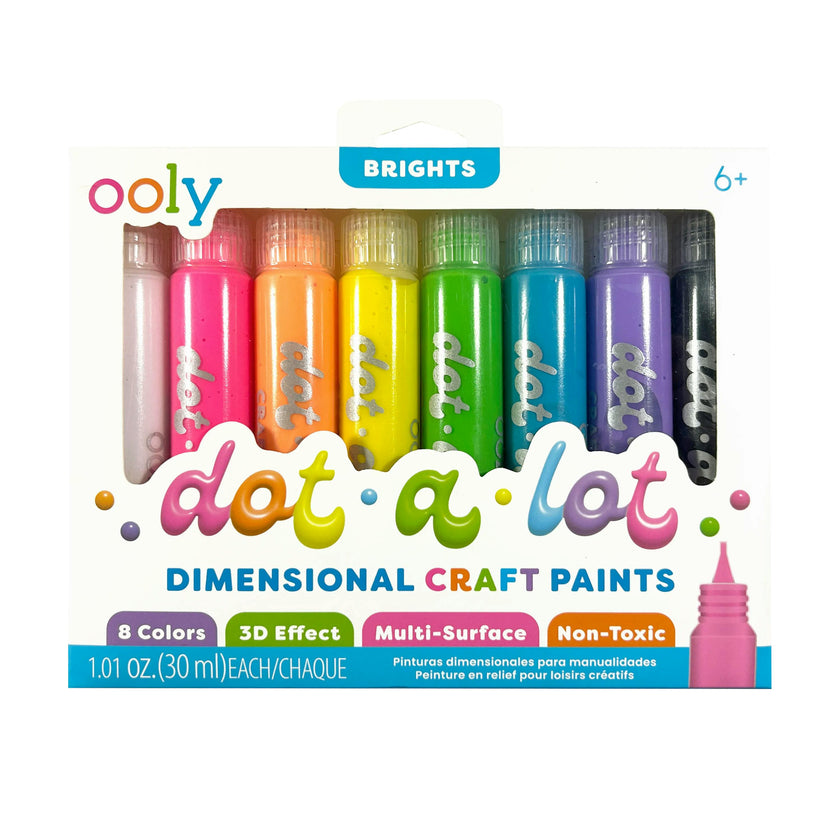 Dot-a-Lot 3D Dimensional Craft Paint - Brights - Set of 8