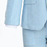 Light Blue Striped Suit Set