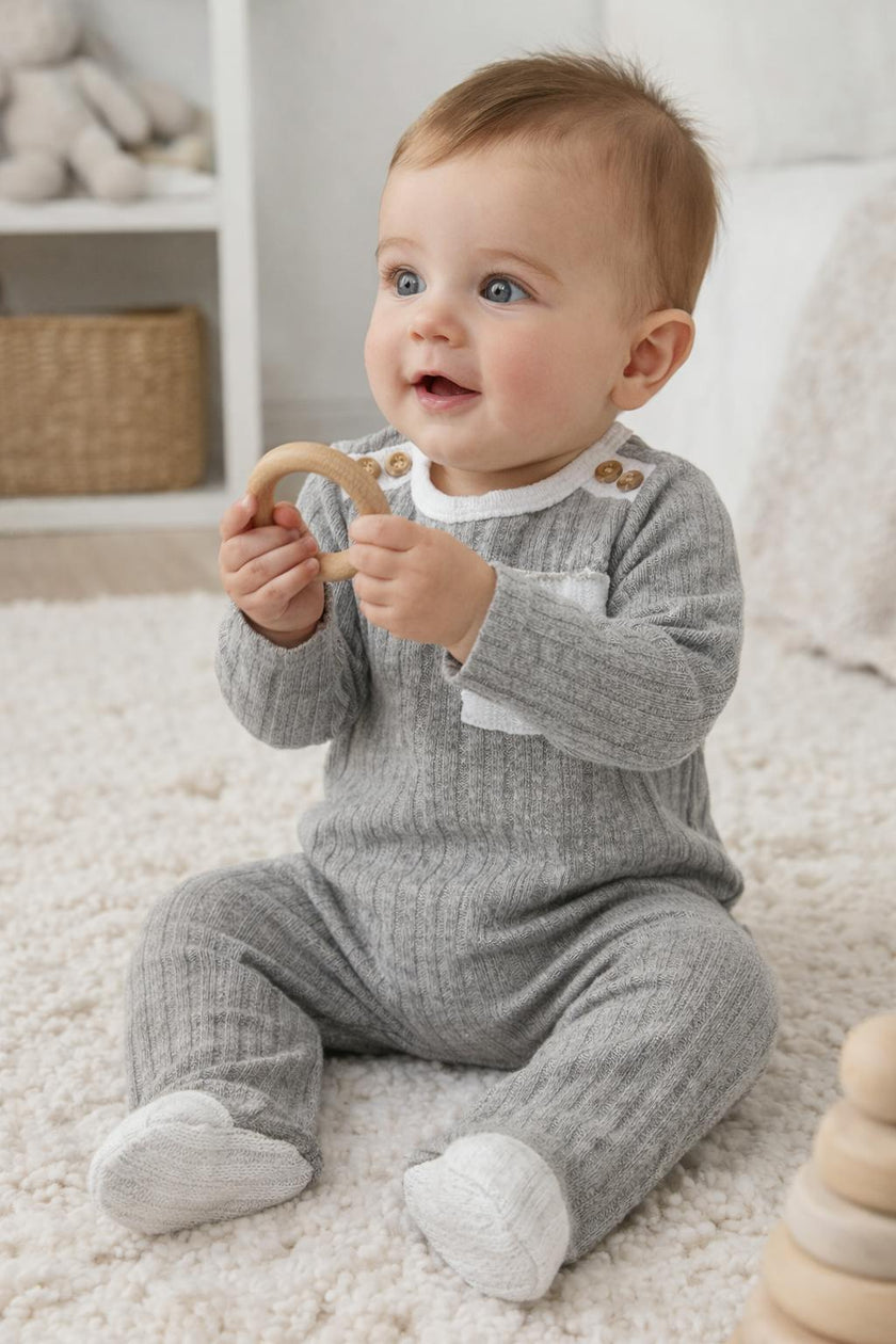 Marled Knit Footie