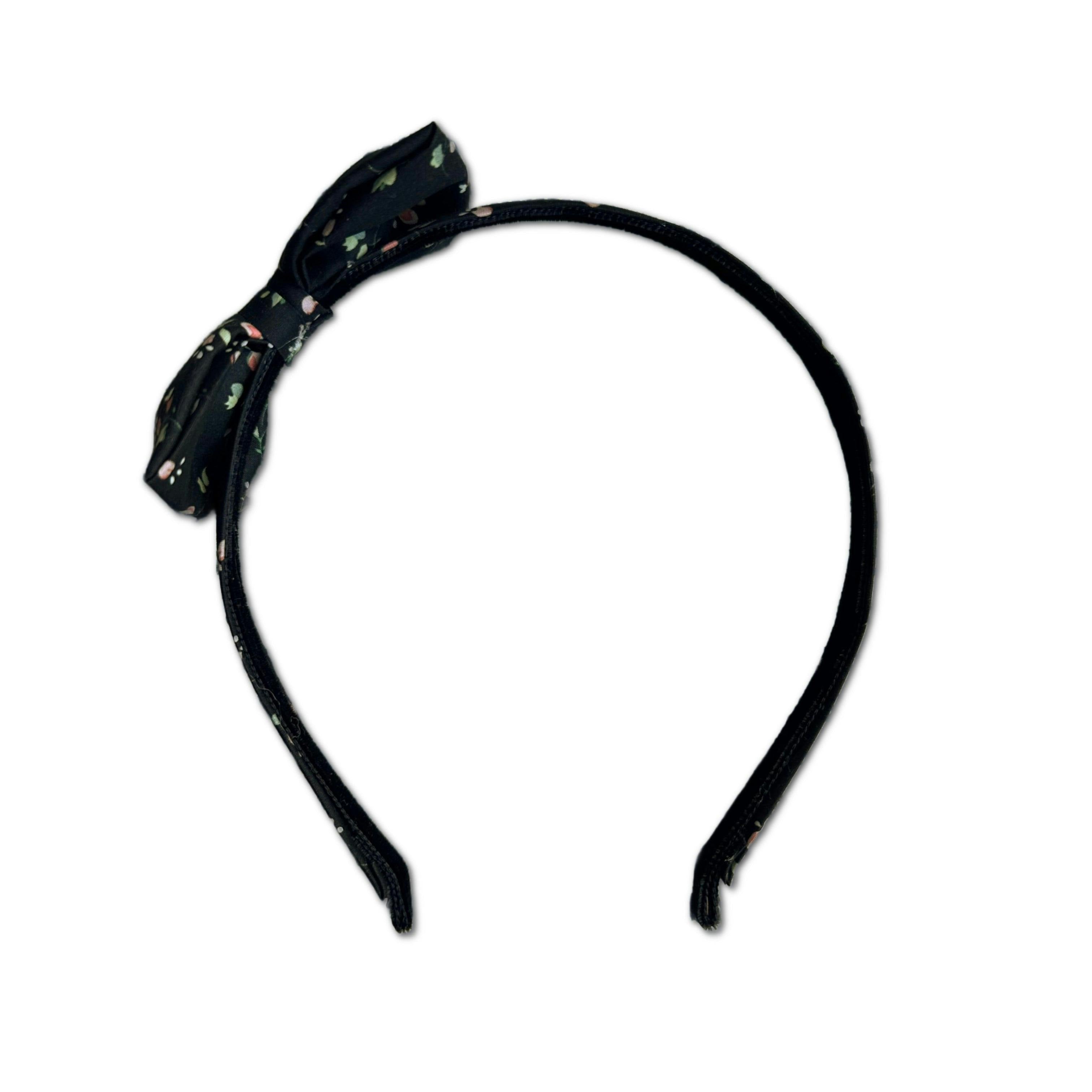 Liberty of London Bow Headband, Black/Pink Floral