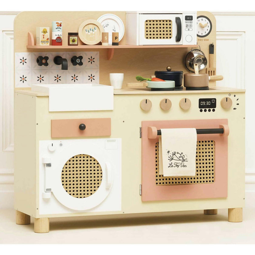 Rattan Family Size Wooden Play Kitchen