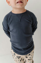 Boys Ribbed Top in Nightfall Blue