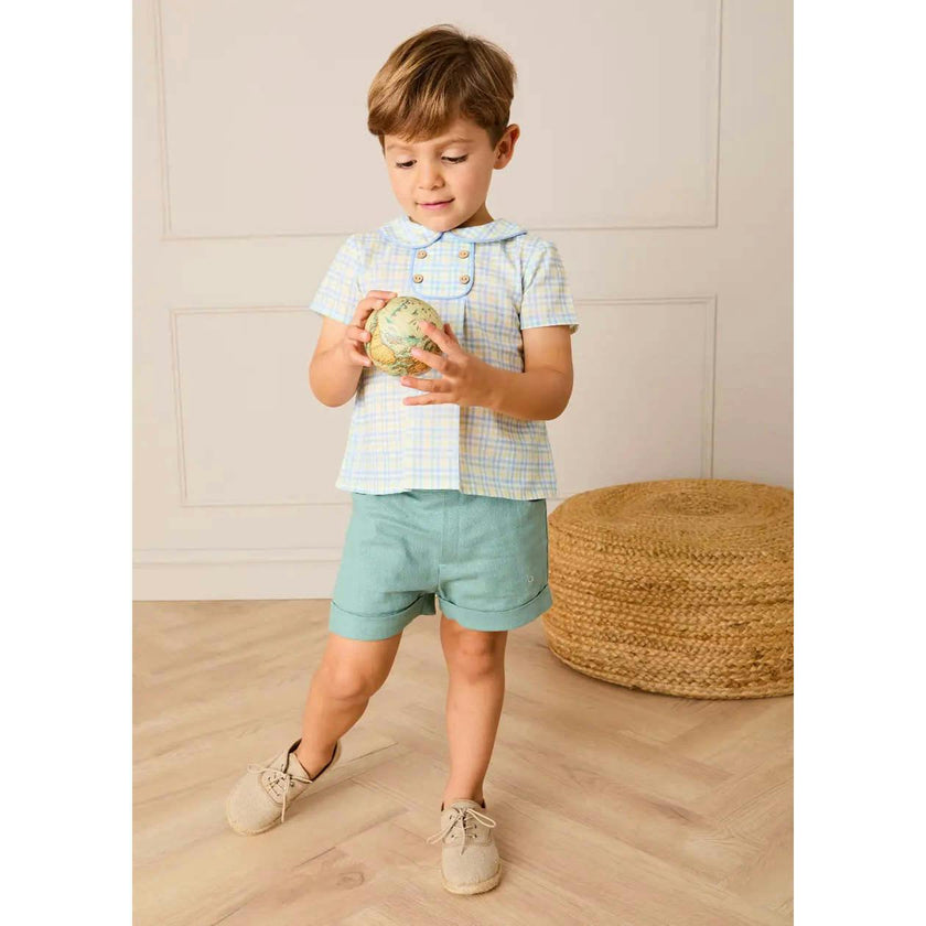 Plain Insignia Elasticated Waistband Shorts in Sage Green (12mths-4yrs)