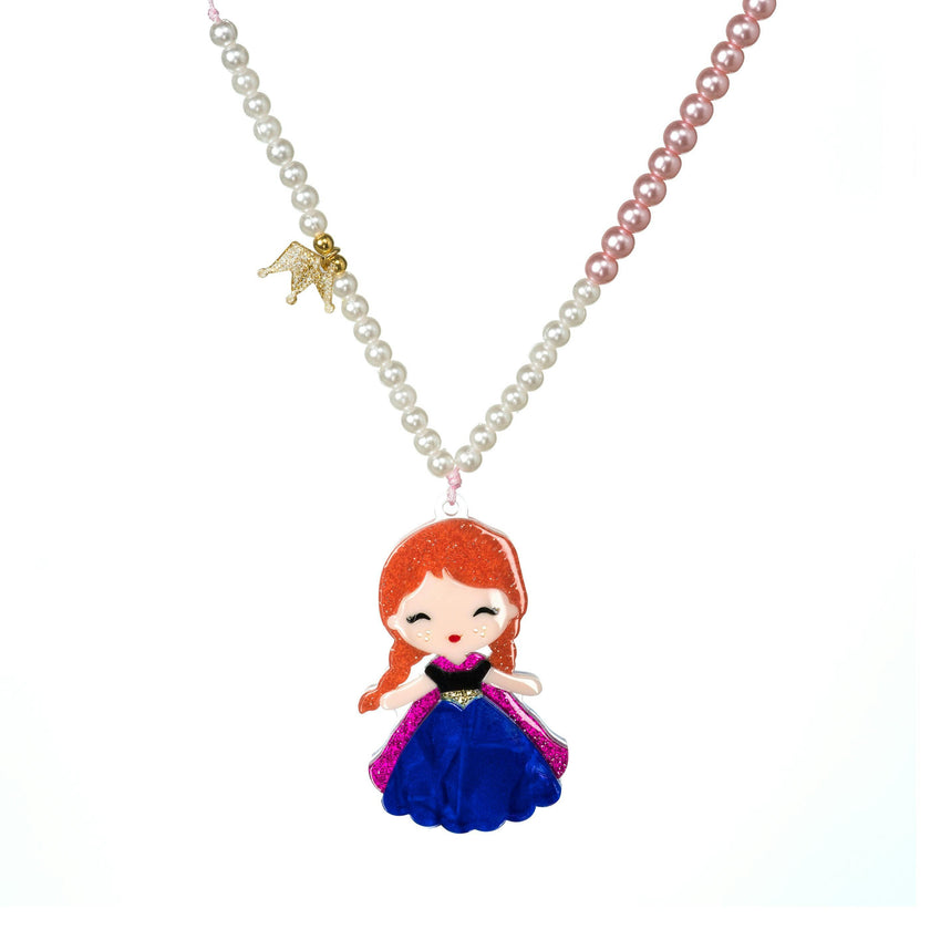 Cute Doll Dark Blue Dress Necklace