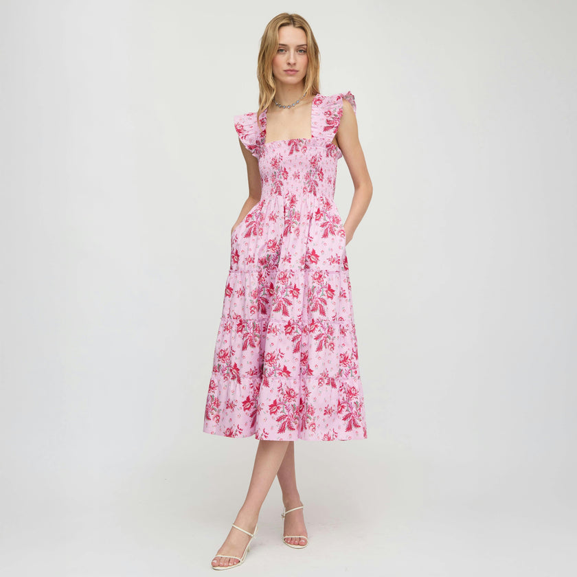 The Ellie Nap Dress - Pink Delft Bouquet