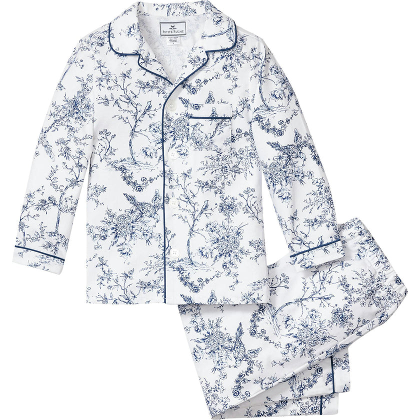 Kid's Twill Pajama Set in Timeless Toile