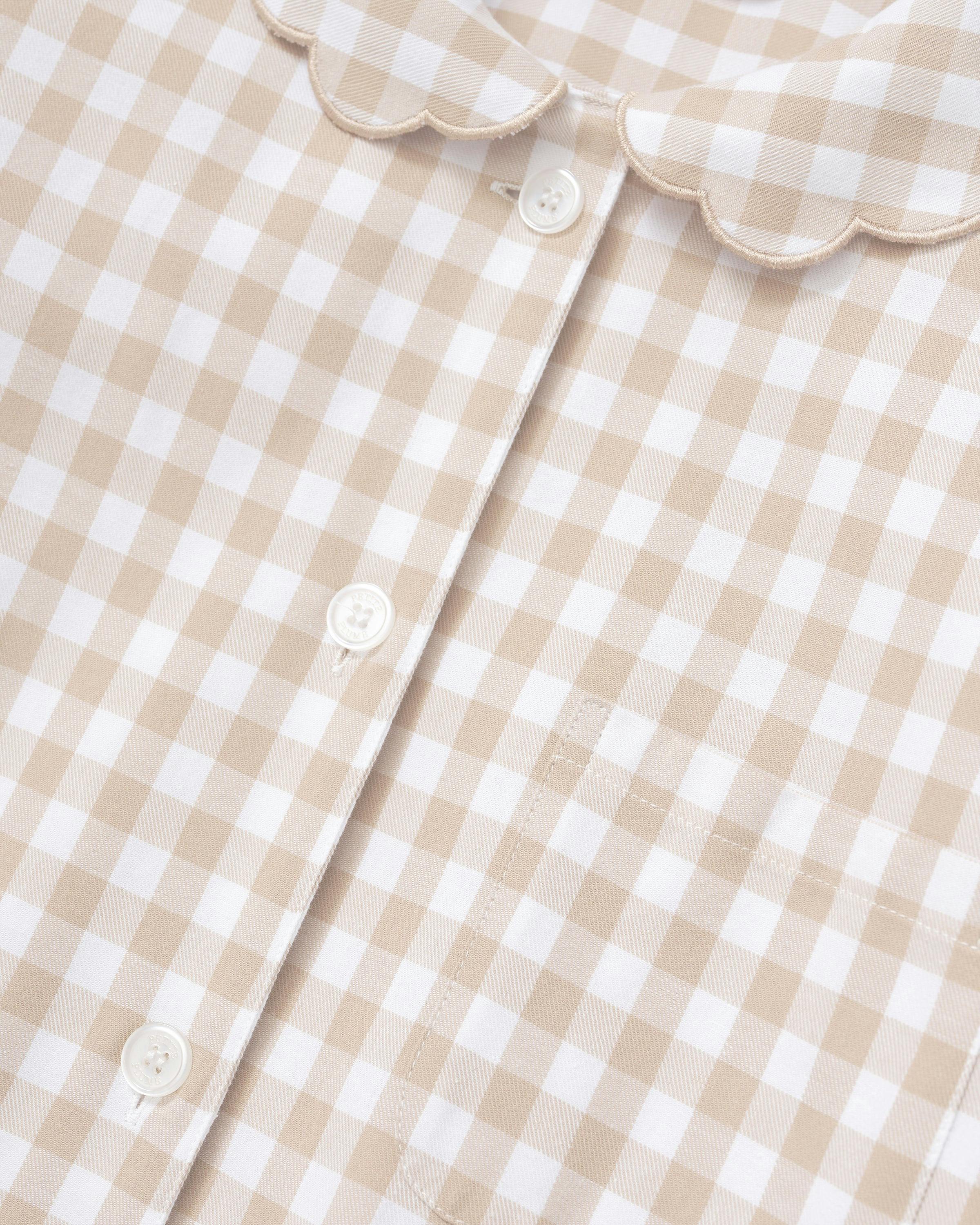 Women's Twill Colette Pajama Set in Camel Gingham