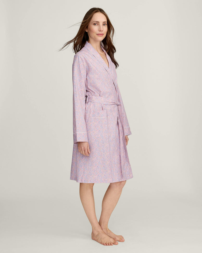 Women’s Twill Robe in Fleur Blush