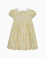 Rosie Smocked Dress in Yellow Rose Floral