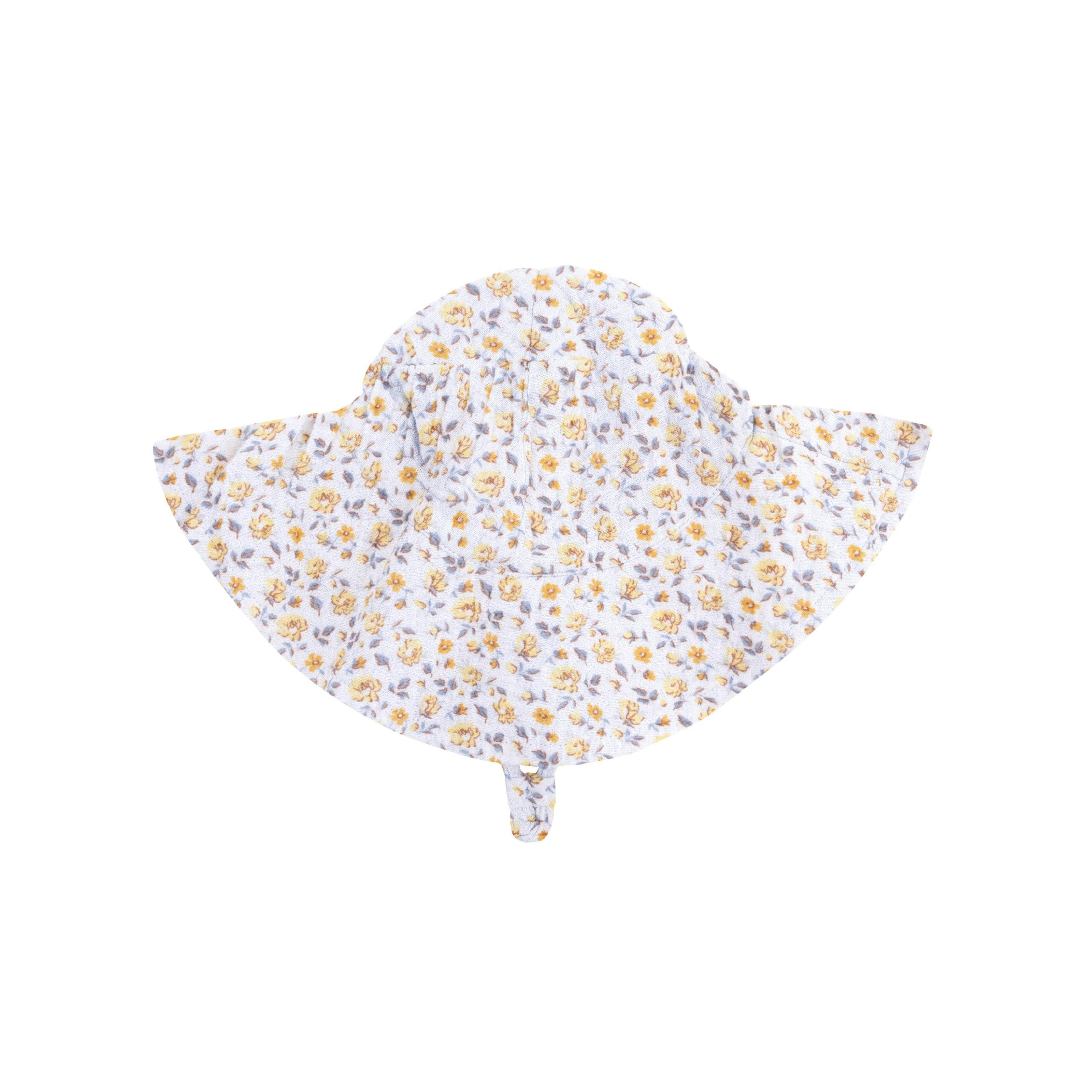 Yellow Country Roses - Wide Brim Sun Hat