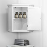 Glancy Wooden Corner Wall Cabinet with Shutter Door
